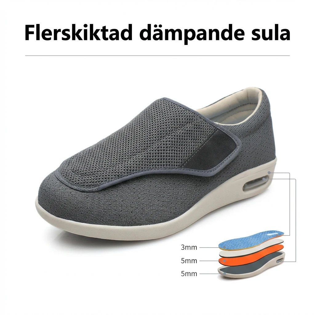 Justerbar vardagssko för breda & svullna fötter