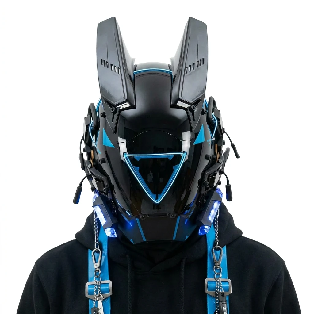 NeonTri LED Mask – Futuristisk Triangelmask