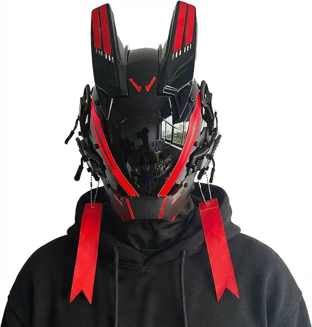 NeonPulse LED Mask – Futuristic Punk Mask
