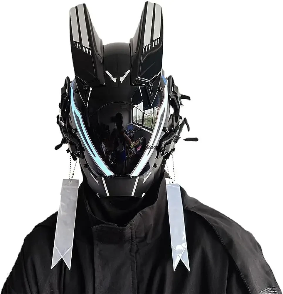 NeonPulse LED Mask – Futuristic Punk Mask