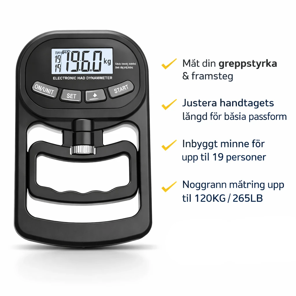 Digital Grepptestare 120 kg – Mät Handstyrka & Greppstyrka