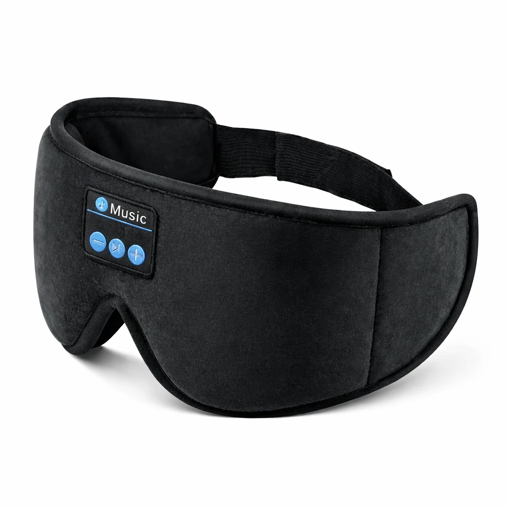 Sömnmask med Bluetooth Hörlurar – Mörkläggning & Trådlöst Ljud
