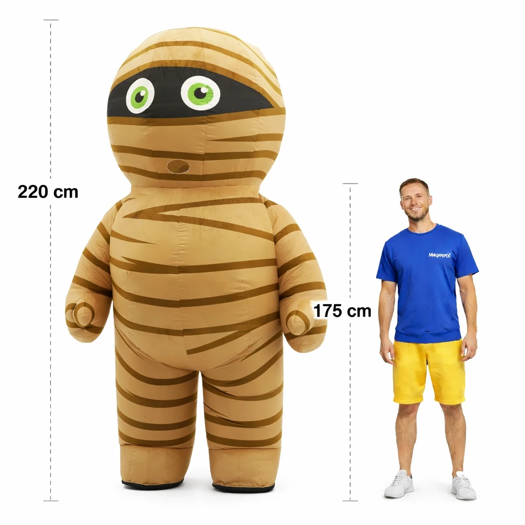 Mumie Maskeraddräkt Uppblåsbar – Brun Halloween Vuxen 220cm