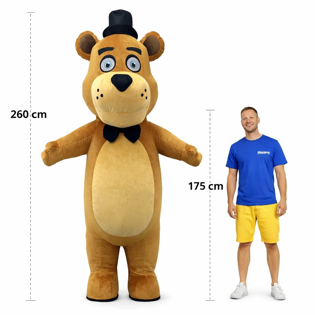 Nalle Maskeraddräkt Uppblåsbar Vuxen brun 260 cm