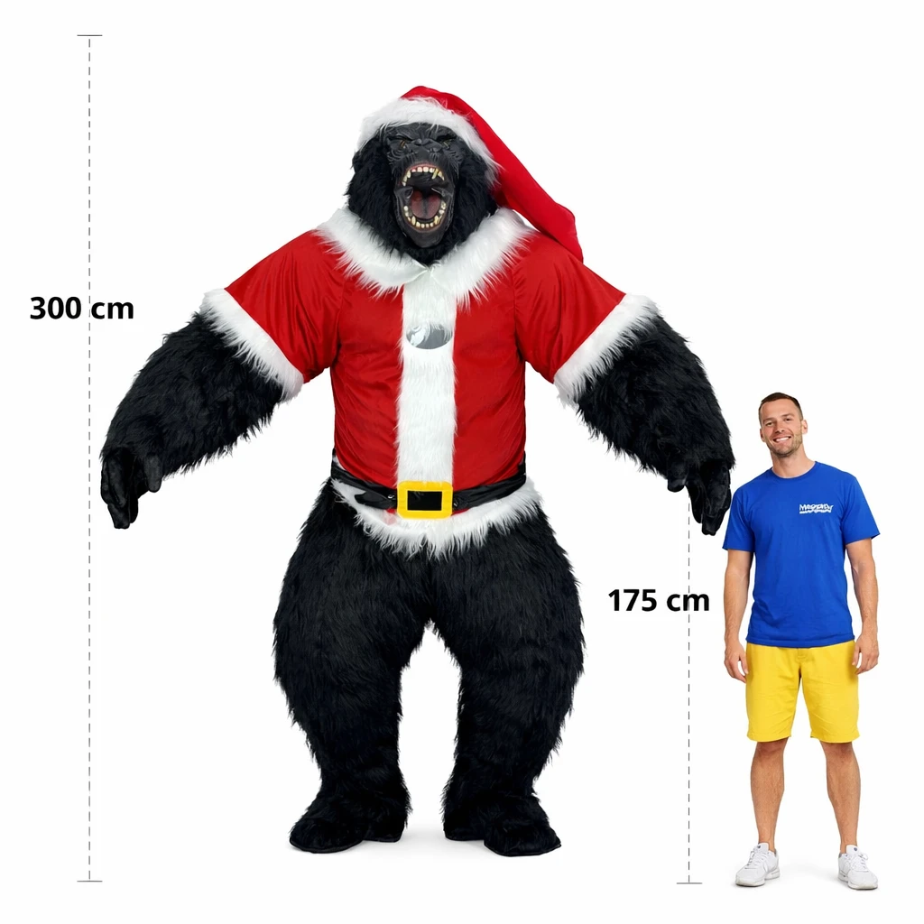 Gorilla Maskeraddräkt Uppblåsbar – Tomte Jul Kostym Vuxen 300 cm