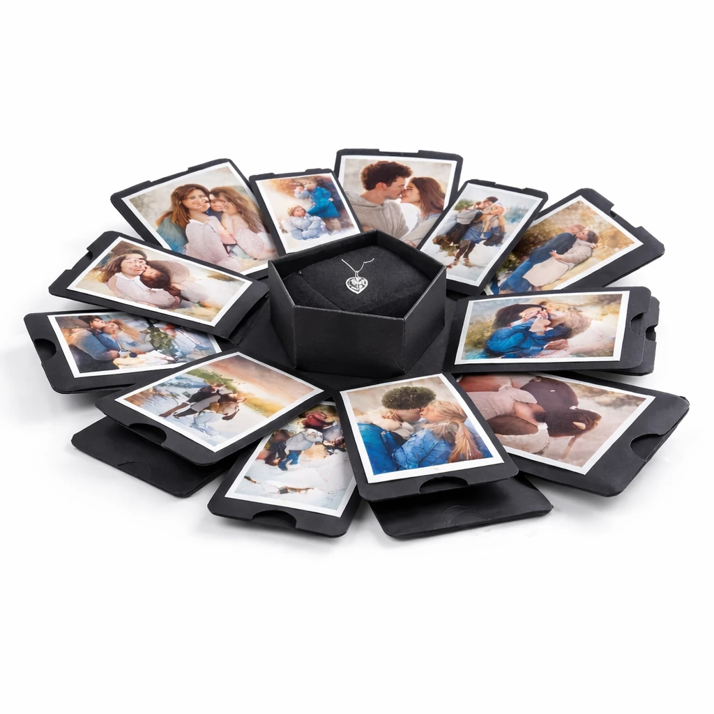 Fotoboxlåda DIY – presentlåda med fotoalbum för minnen