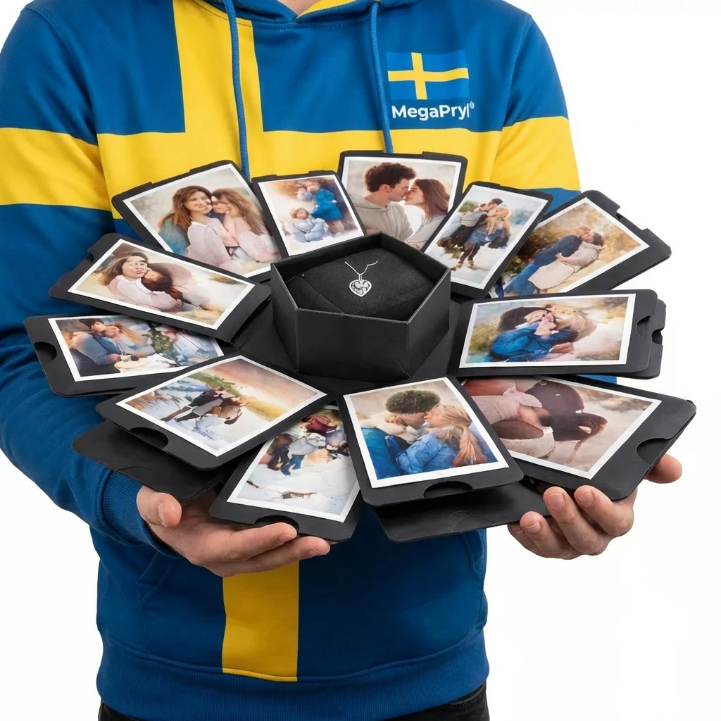 Fotoboxlåda DIY – presentlåda med fotoalbum för minnen