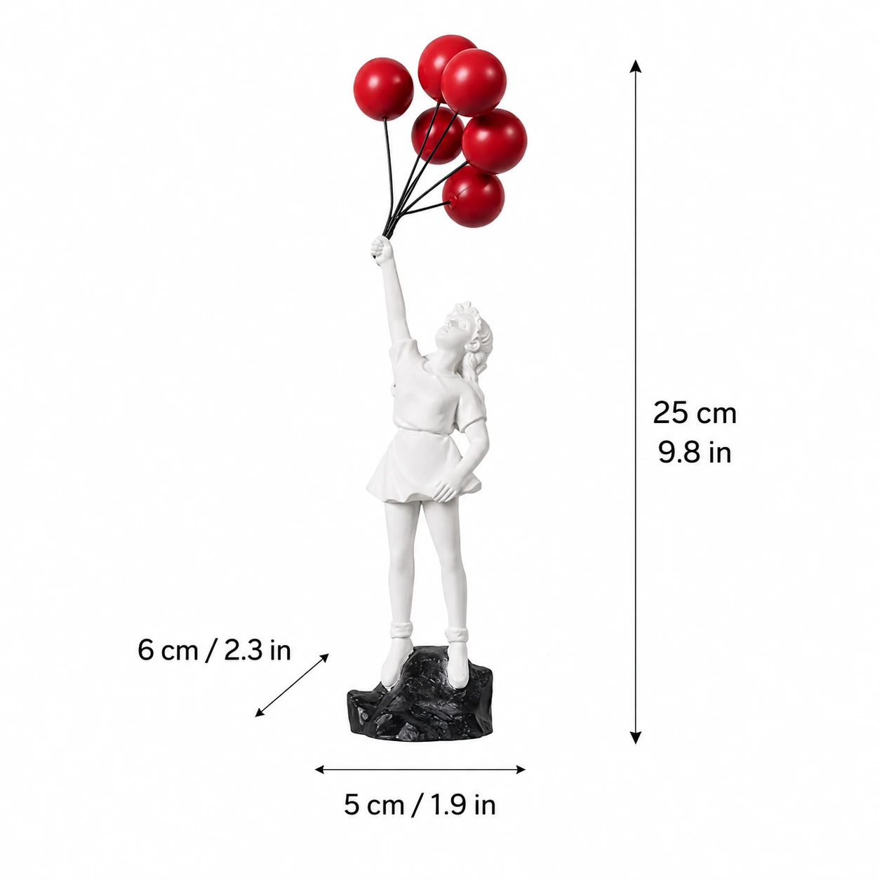 Flicka med röda ballonger