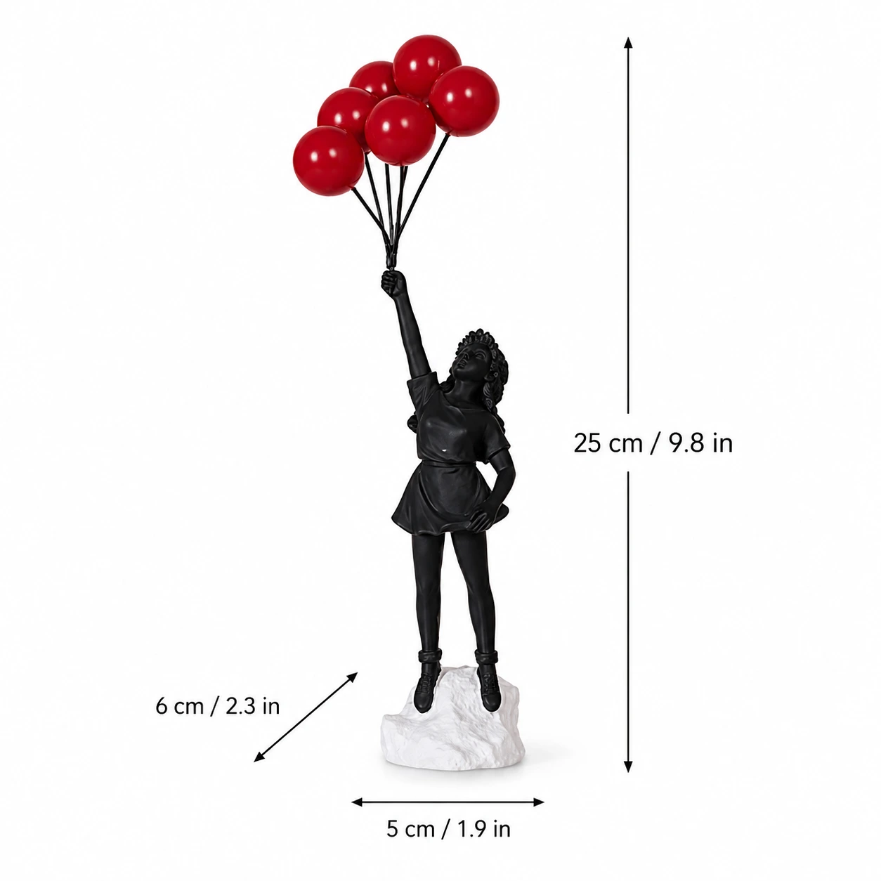 Ballongflicka Svart (25 cm)