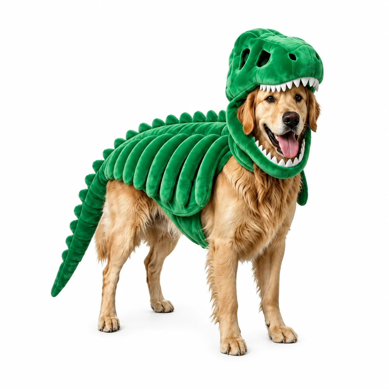 Dinosauriedräkt för hund med huva