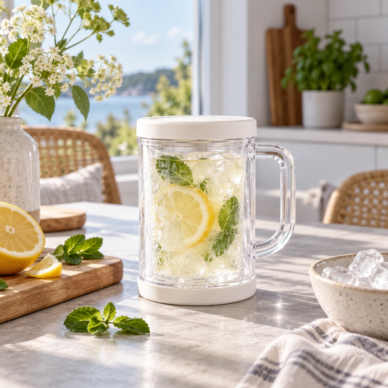 Frysmugg med dubbelvägg för kalla drycker