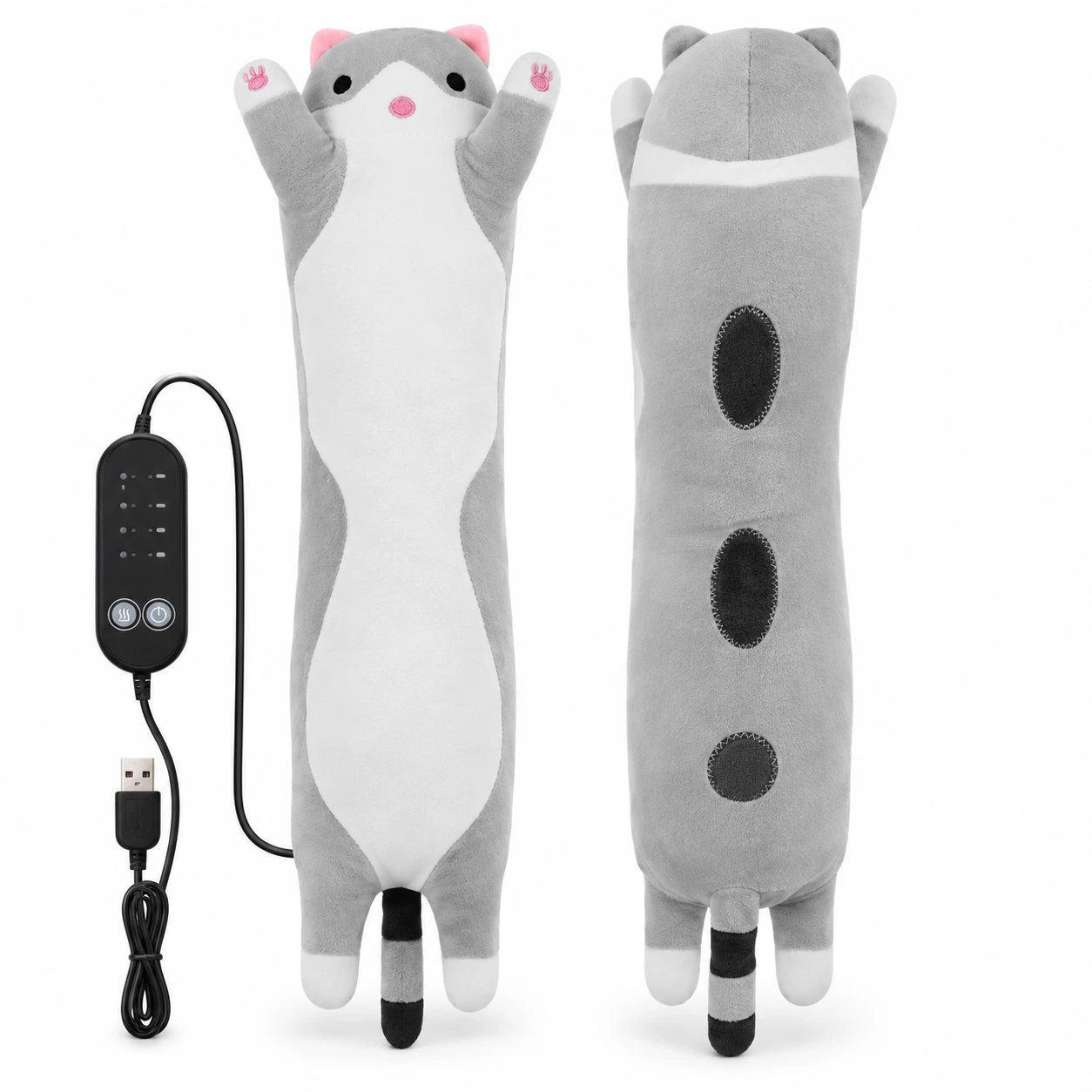 Kissanmuotoinen USB-lämpötyyny, 5 lämpöasetusta