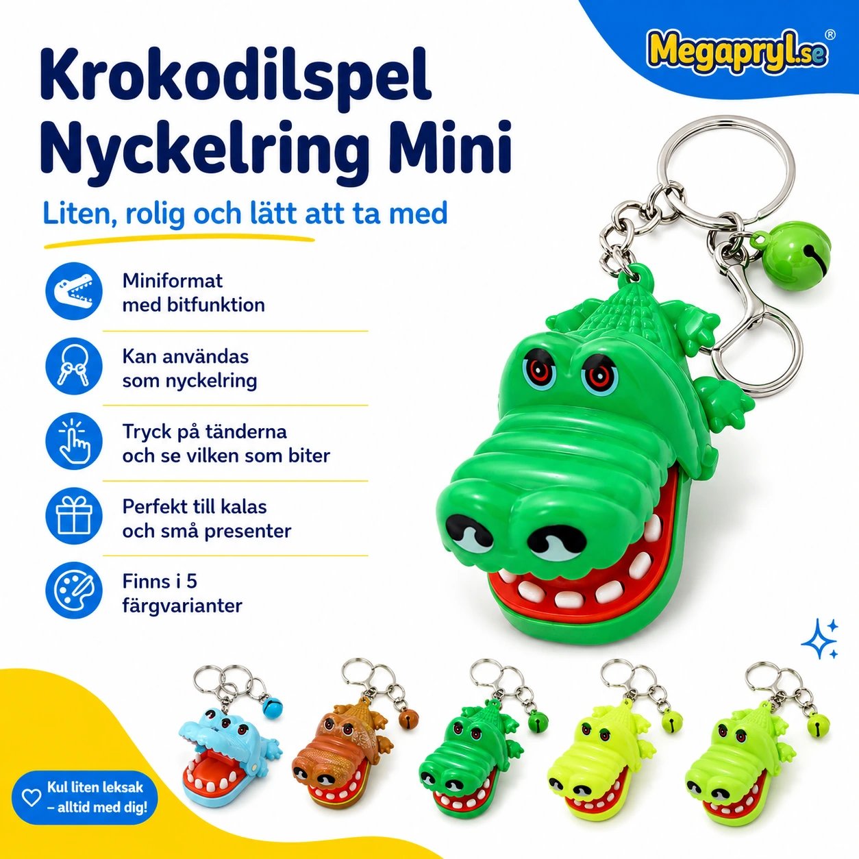 Krokodilspel Nyckelring Mini med Bitfunktion