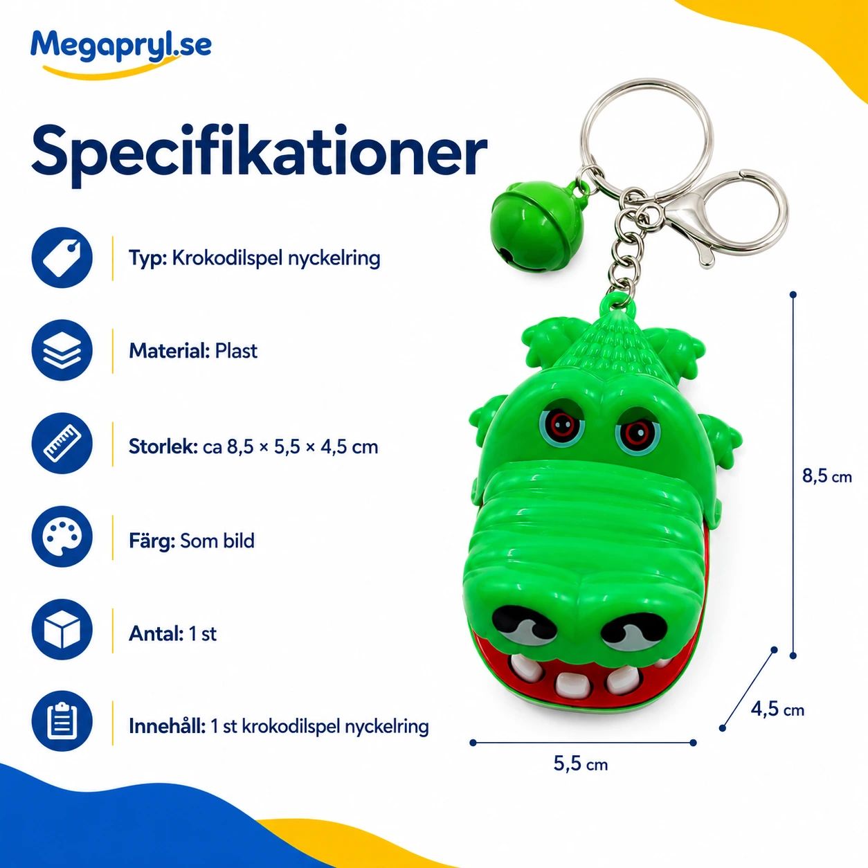 Krokodilspel Nyckelring Mini med Bitfunktion