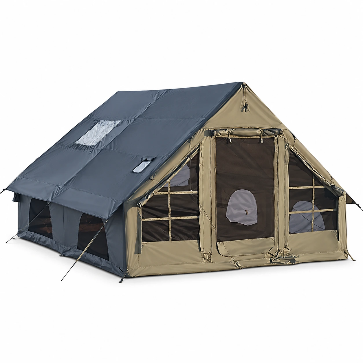 Uppblåsbart campingtält med kaminöppning 300 x 400 cm