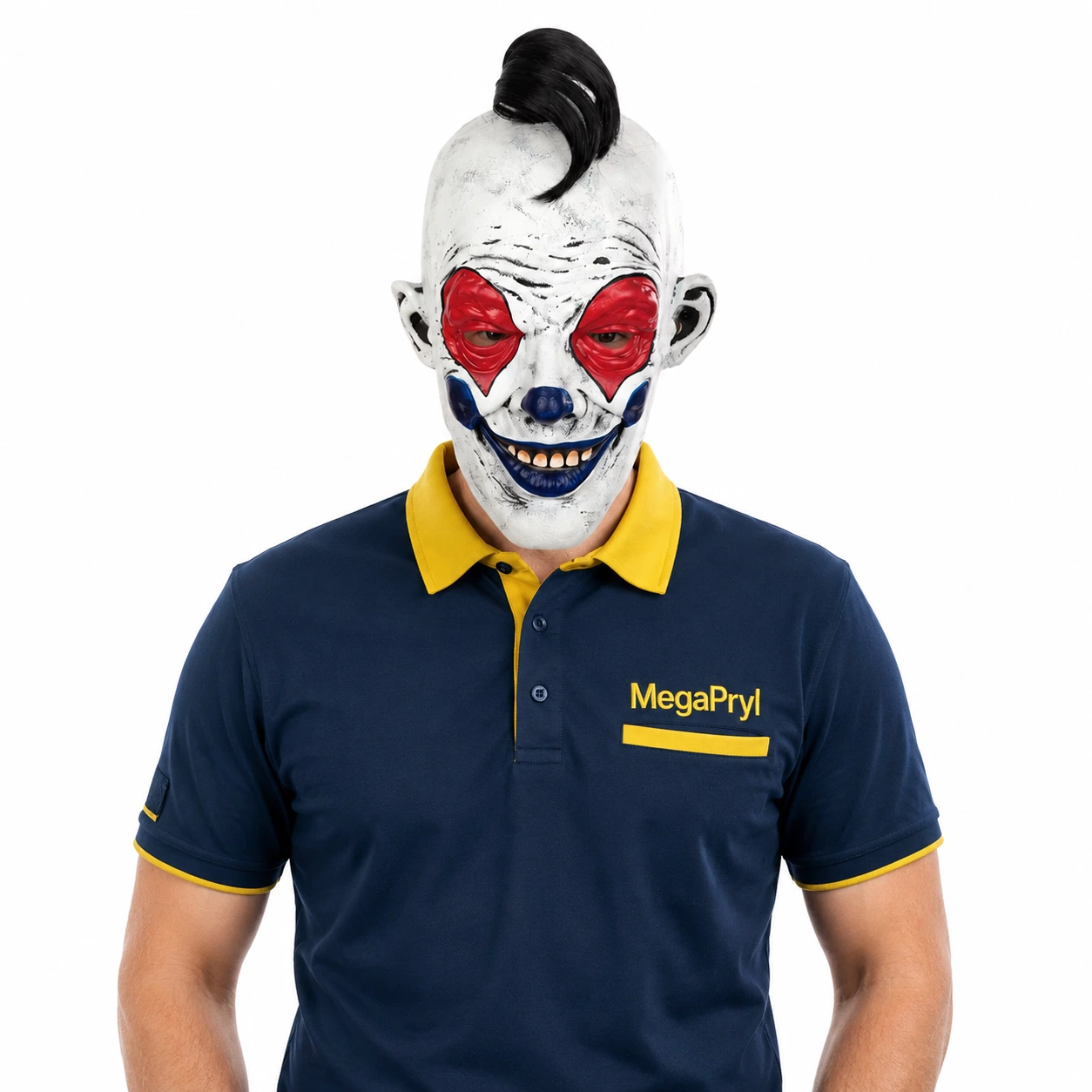 Läskig clownmask för vuxna med heltäckande design