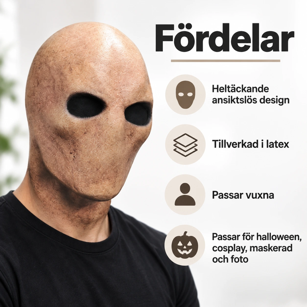 Ansiktslös Alien Latexmask