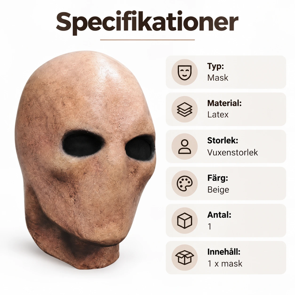 Ansiktslös Alien Latexmask