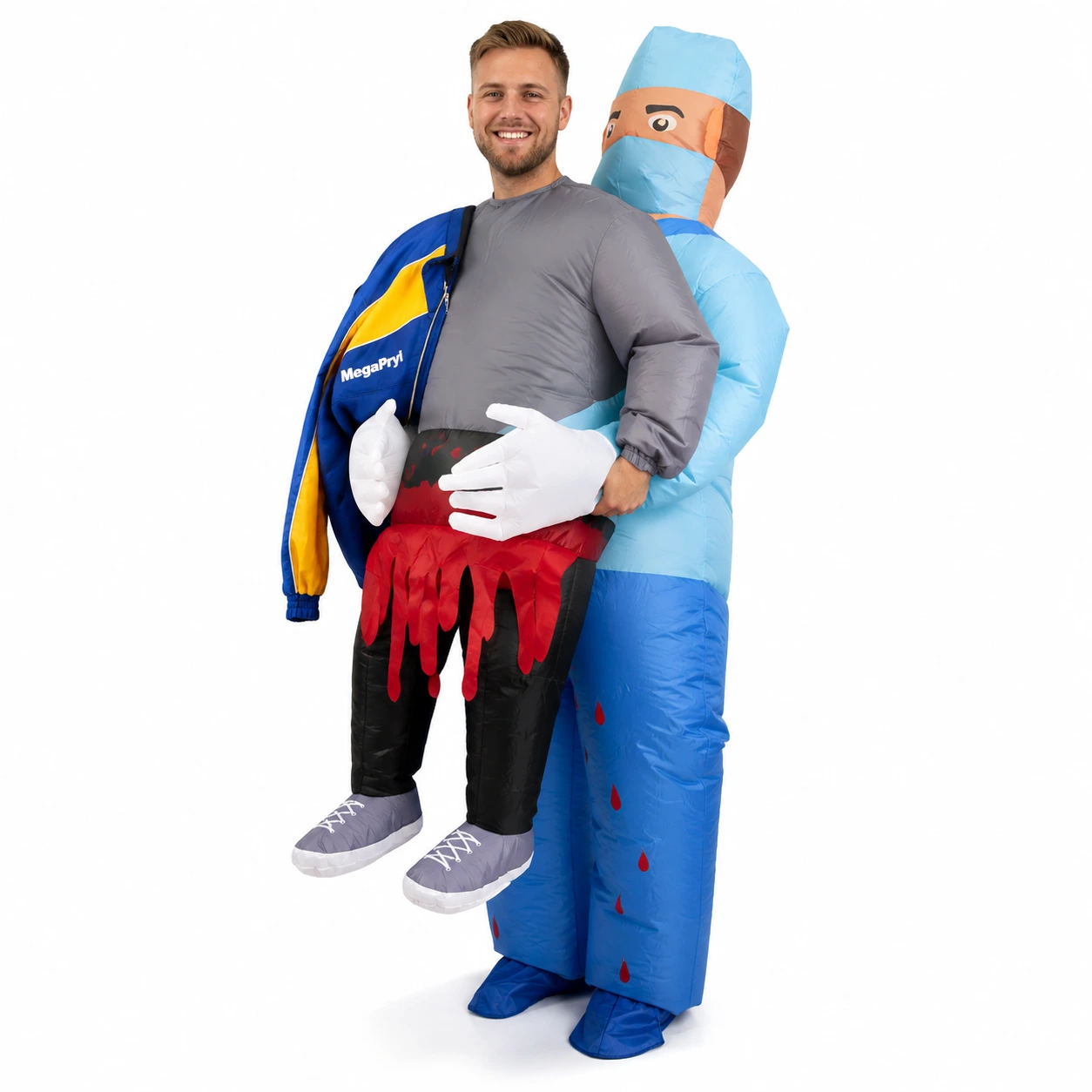 Uppblåsbar kirurgdräkt för maskerad och halloween