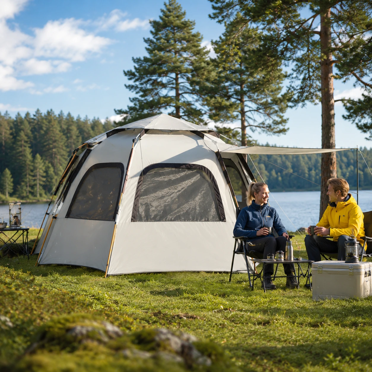 Campingtält med snabb uppfällning för 4–6 personer