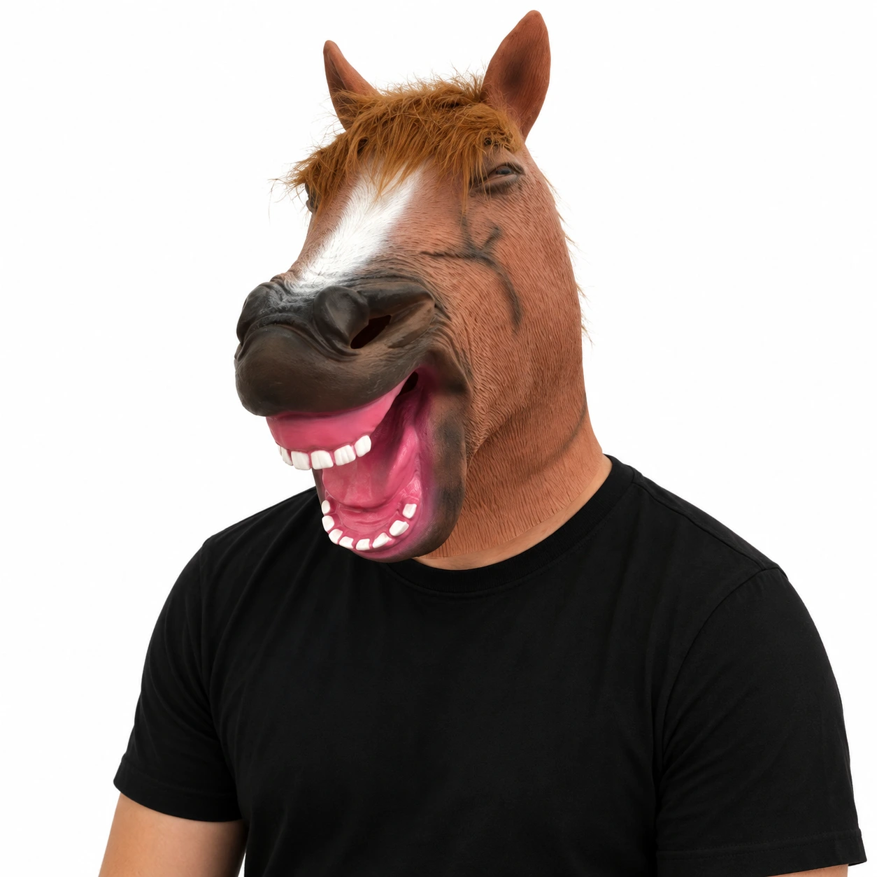 Mask häst i latex för vuxna, heltäckande