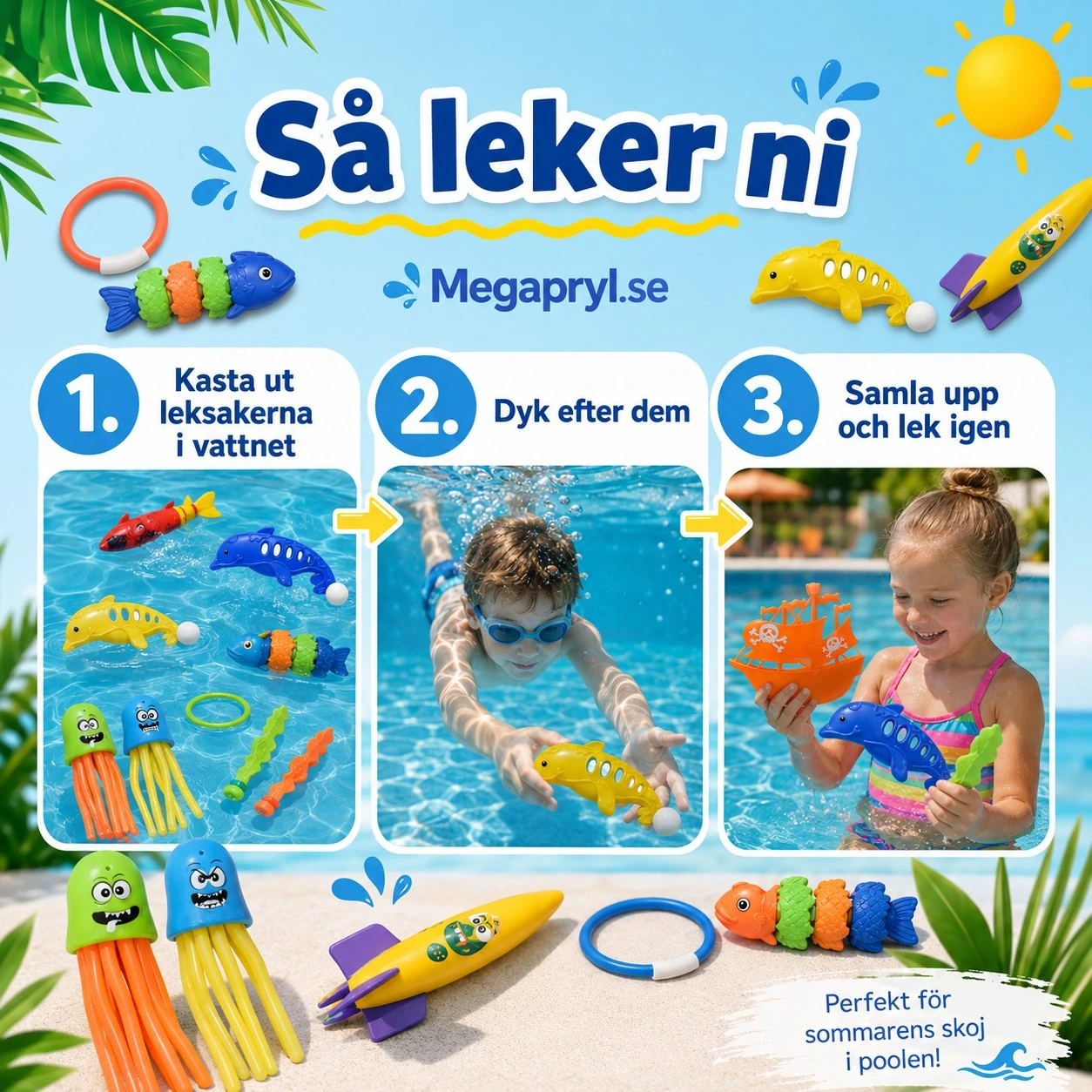 Dykleksaker för Pool och Vattenlek