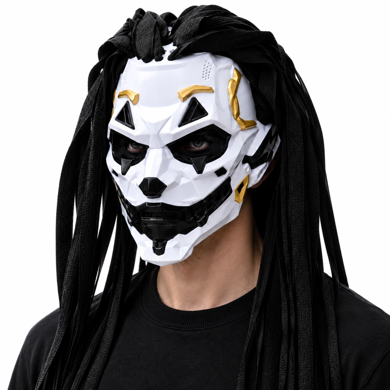Clownmask med långt hår