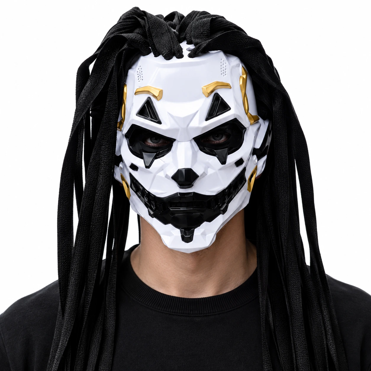Clownmask med långt hår
