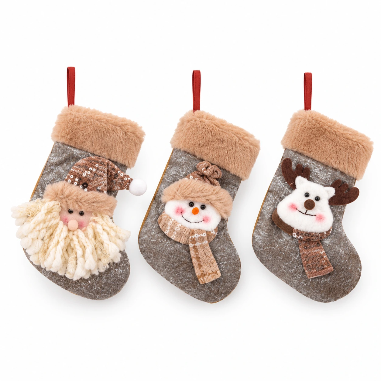 Julstrumpor för juldekoration 3-pack, 17 x 11 cm