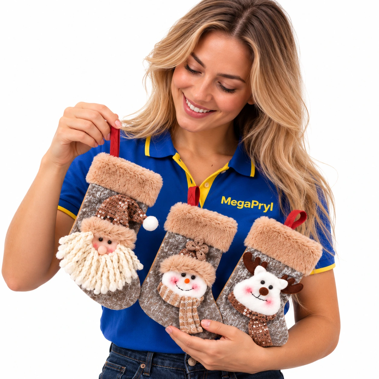 Julstrumpor för juldekoration 3-pack, 17 x 11 cm