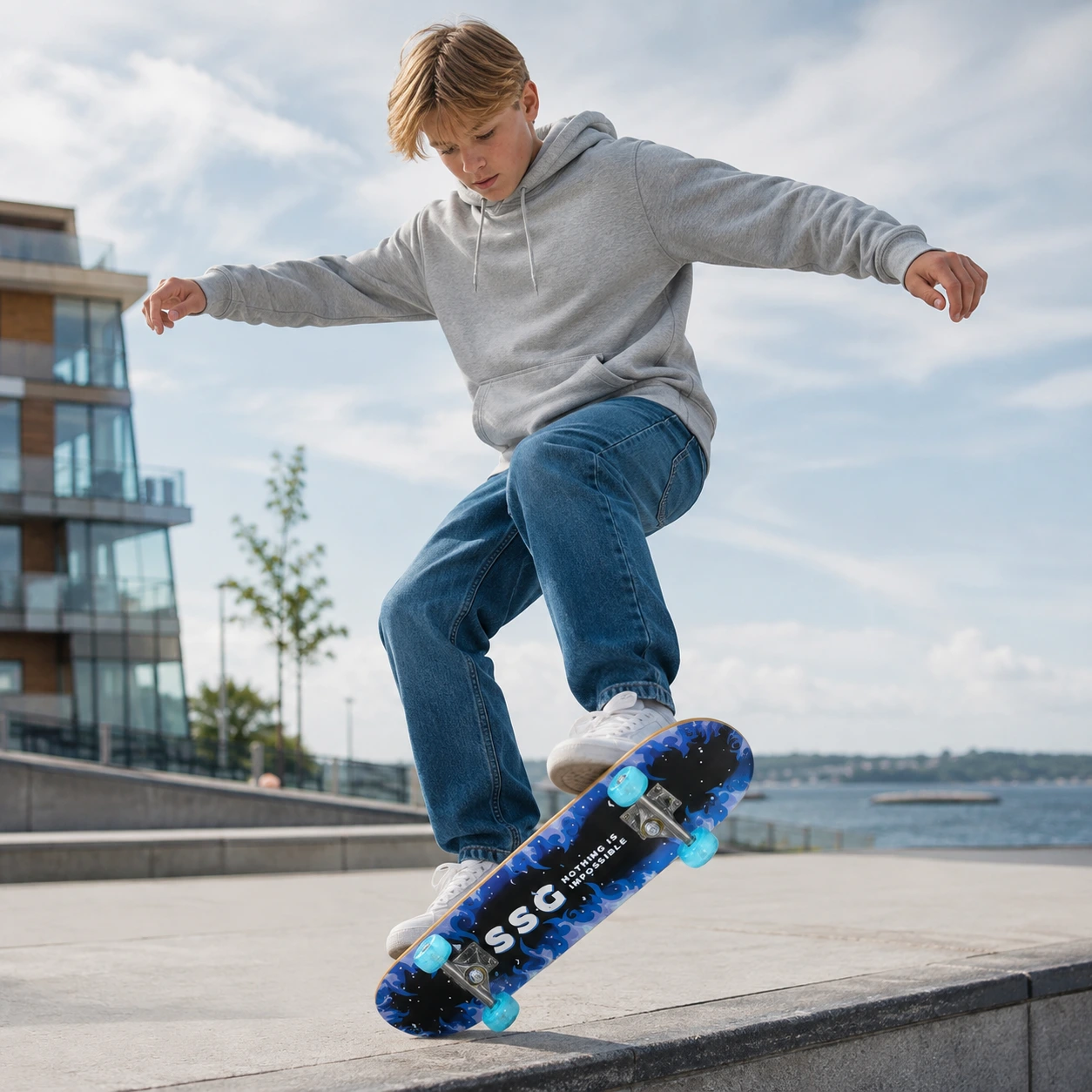 Skateboard 31 tum färdigmonterad med ABEC-7-lager