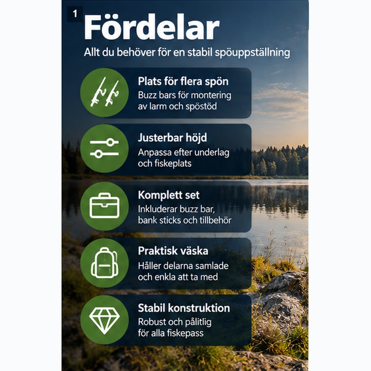 Rod pod-set för karpfiske med bank sticks och väska