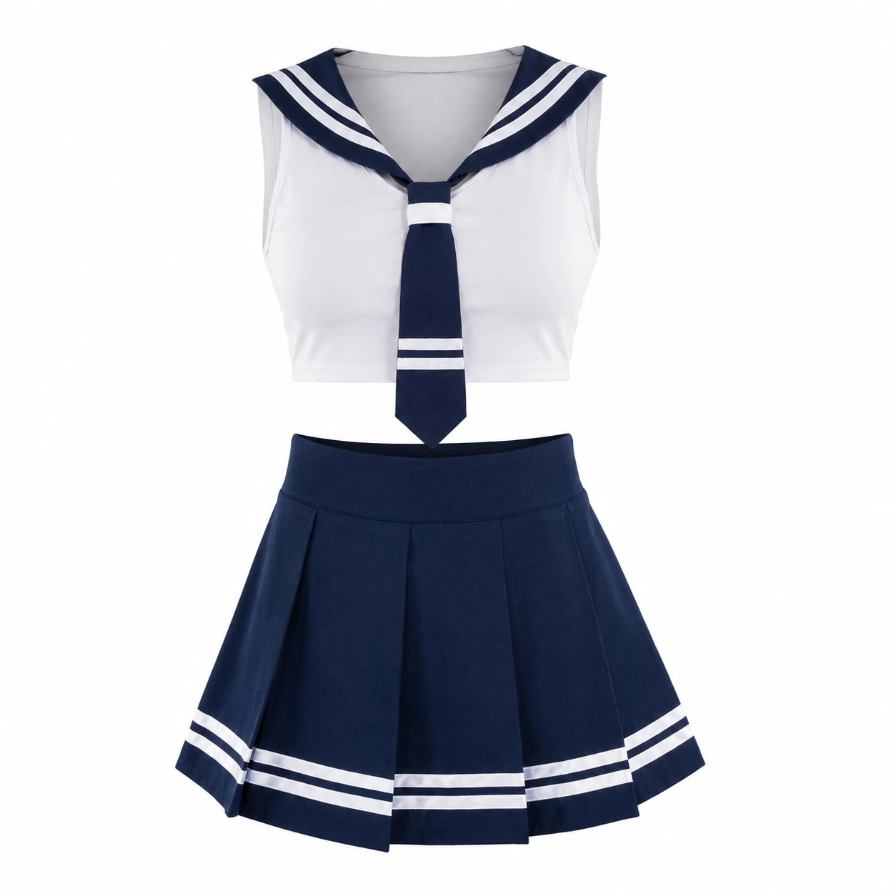 Skoluniform set för rollspel med kjol och topp