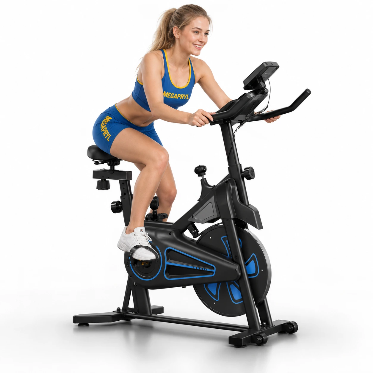 Motionscykel med 12 kg svänghjul och display