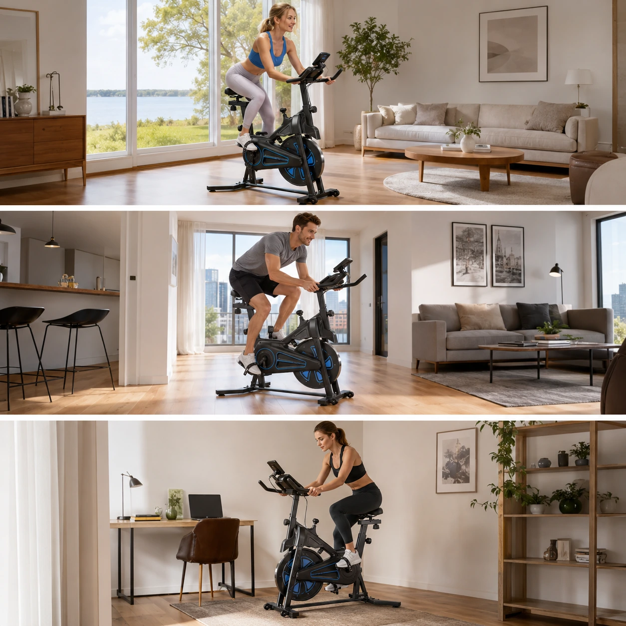 Motionscykel med 12 kg svänghjul och display