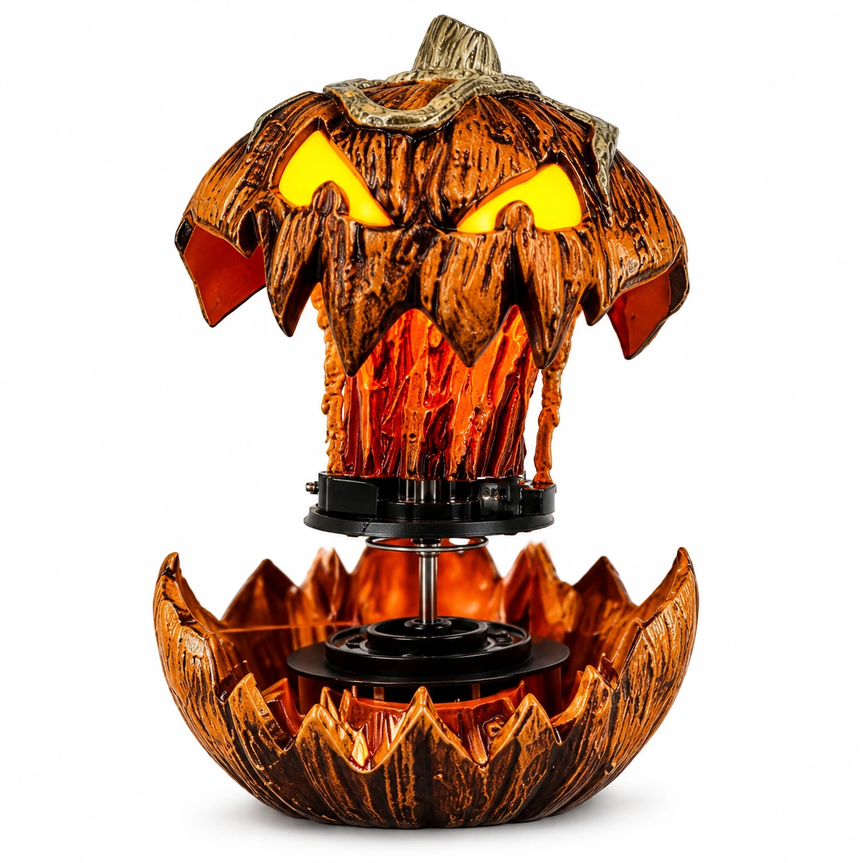 Halloweenpumpa med ljudaktiverad pop-up och LED-ögon