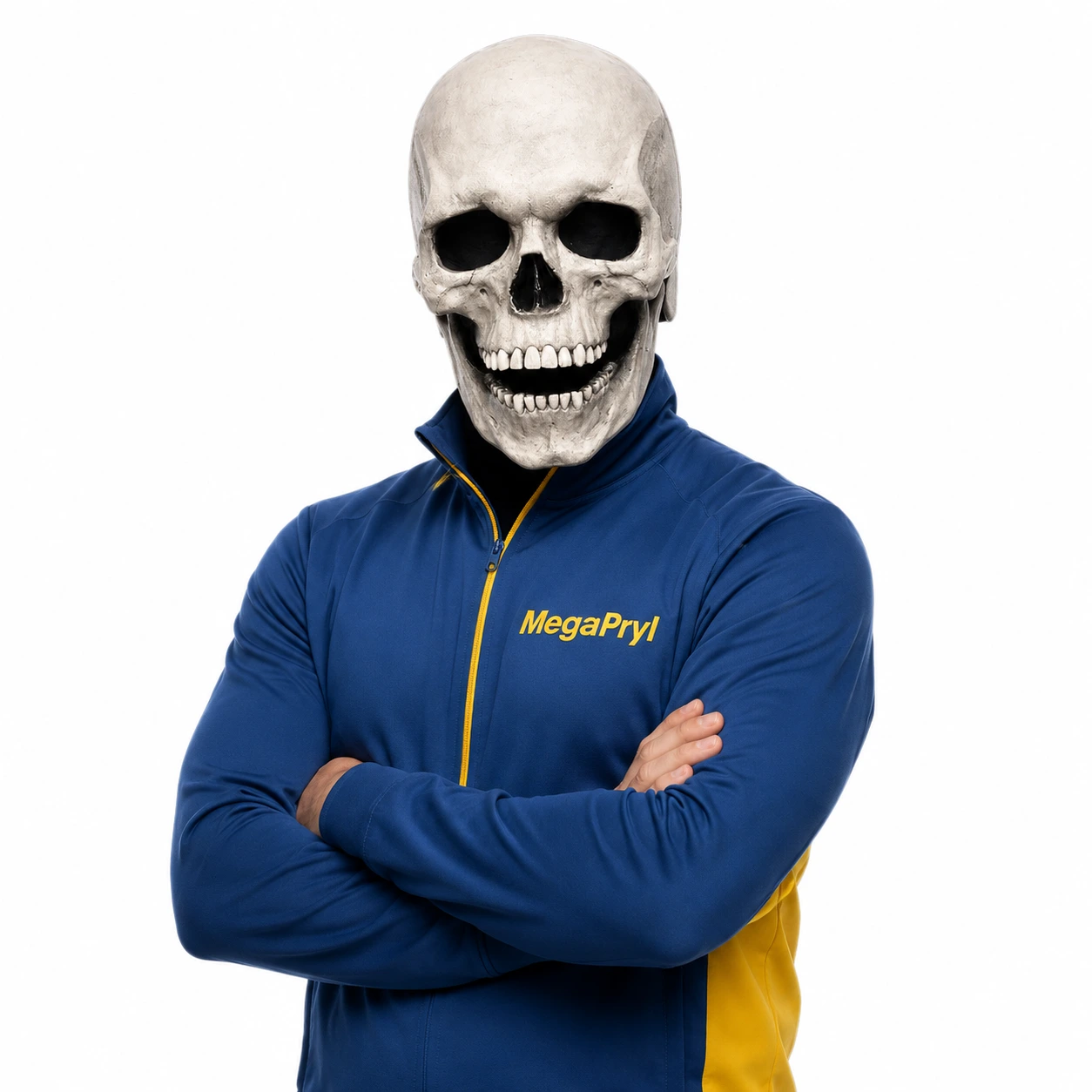 Dödskallemask för halloween med rörlig käke
