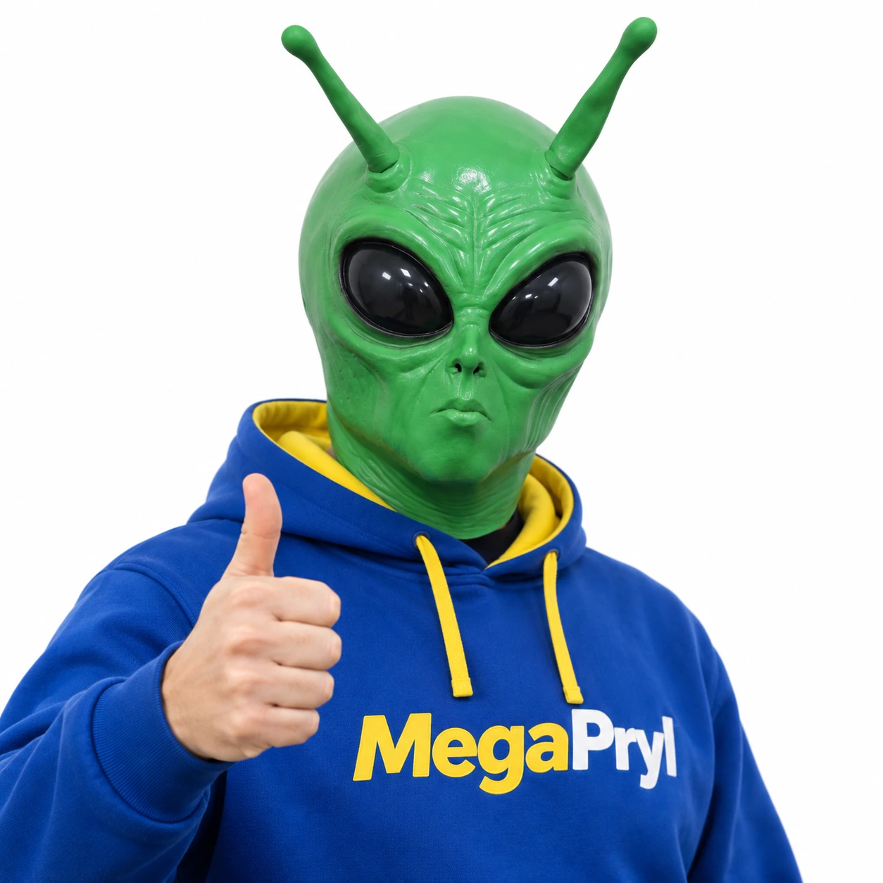 Grön Alien Latexmask med Antenner