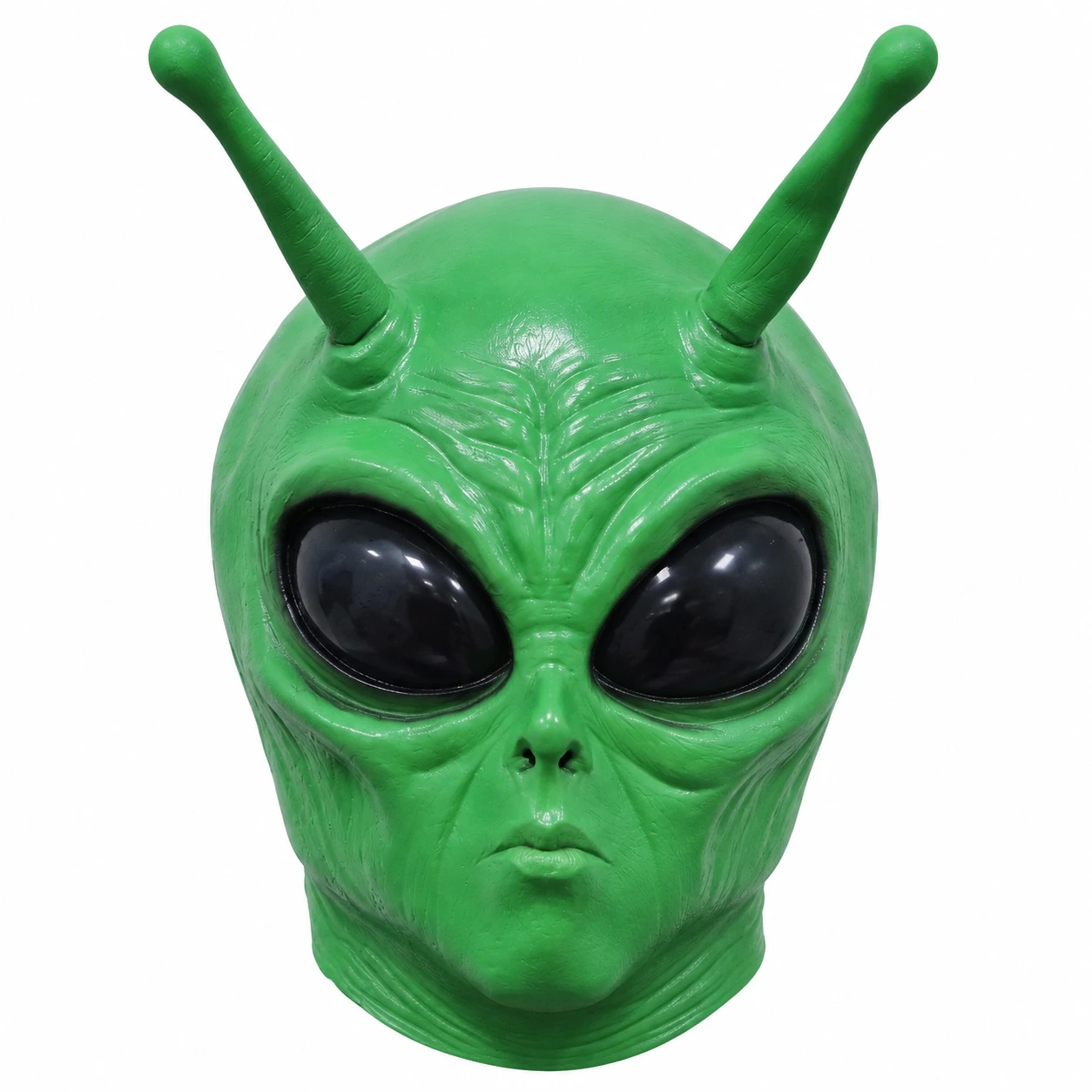Grön Alien Latexmask med Antenner