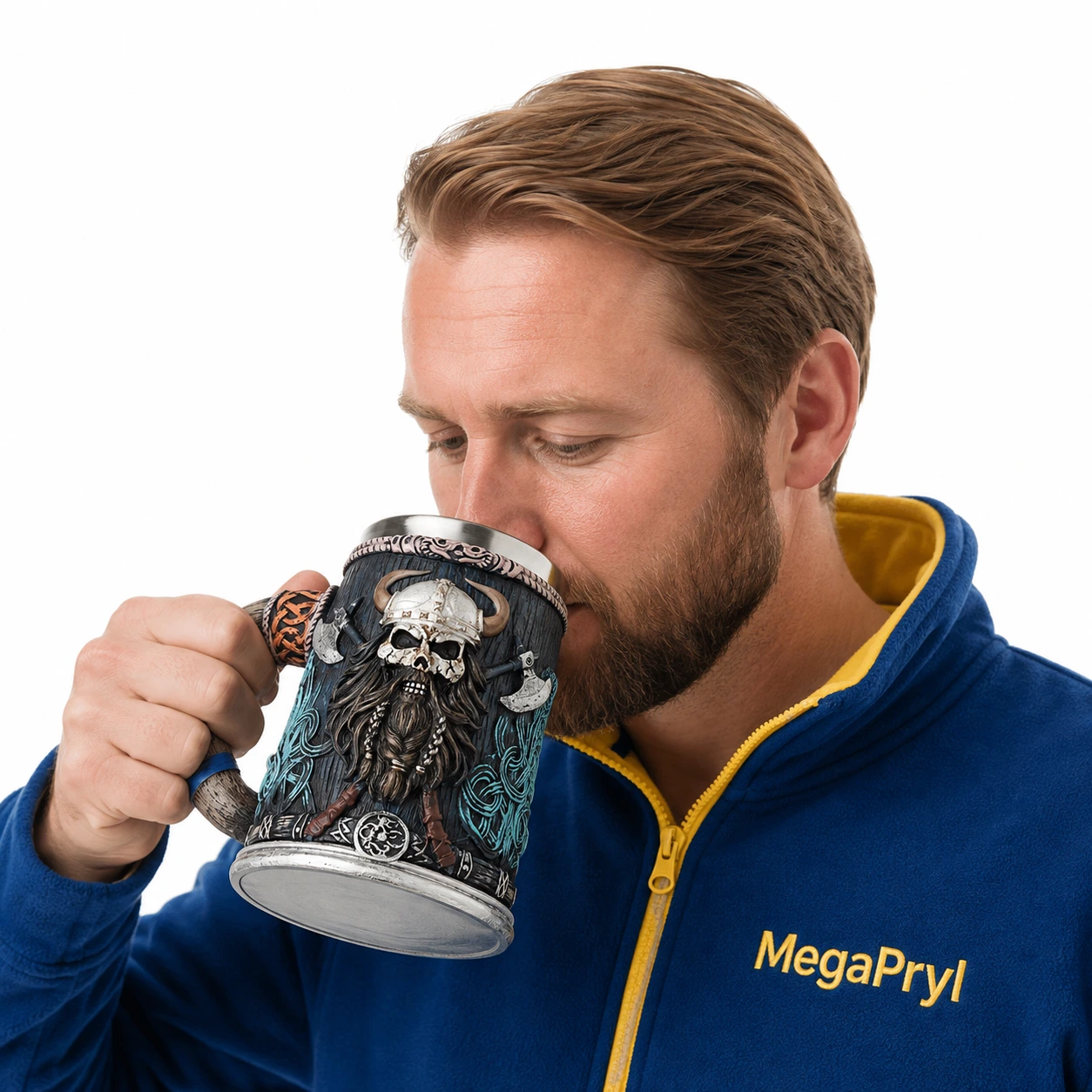 Vikingamugg i rostfritt stål och resin