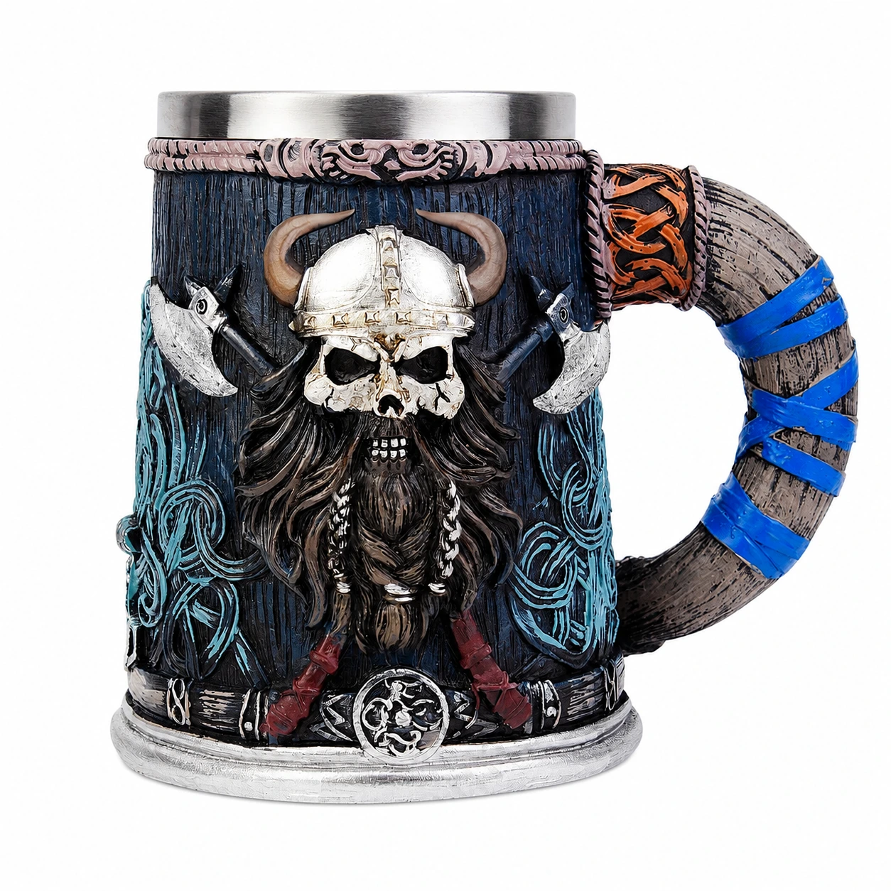 Vikingamugg i rostfritt stål och resin