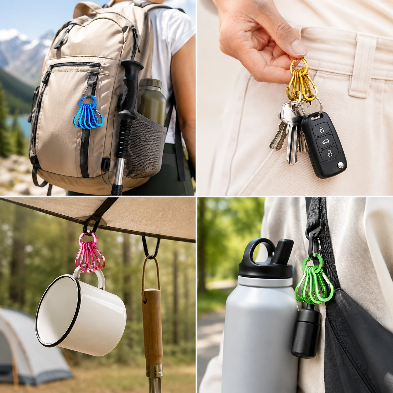 Karbinhakar 12-pack – Små Clips för Camping & Nycklar