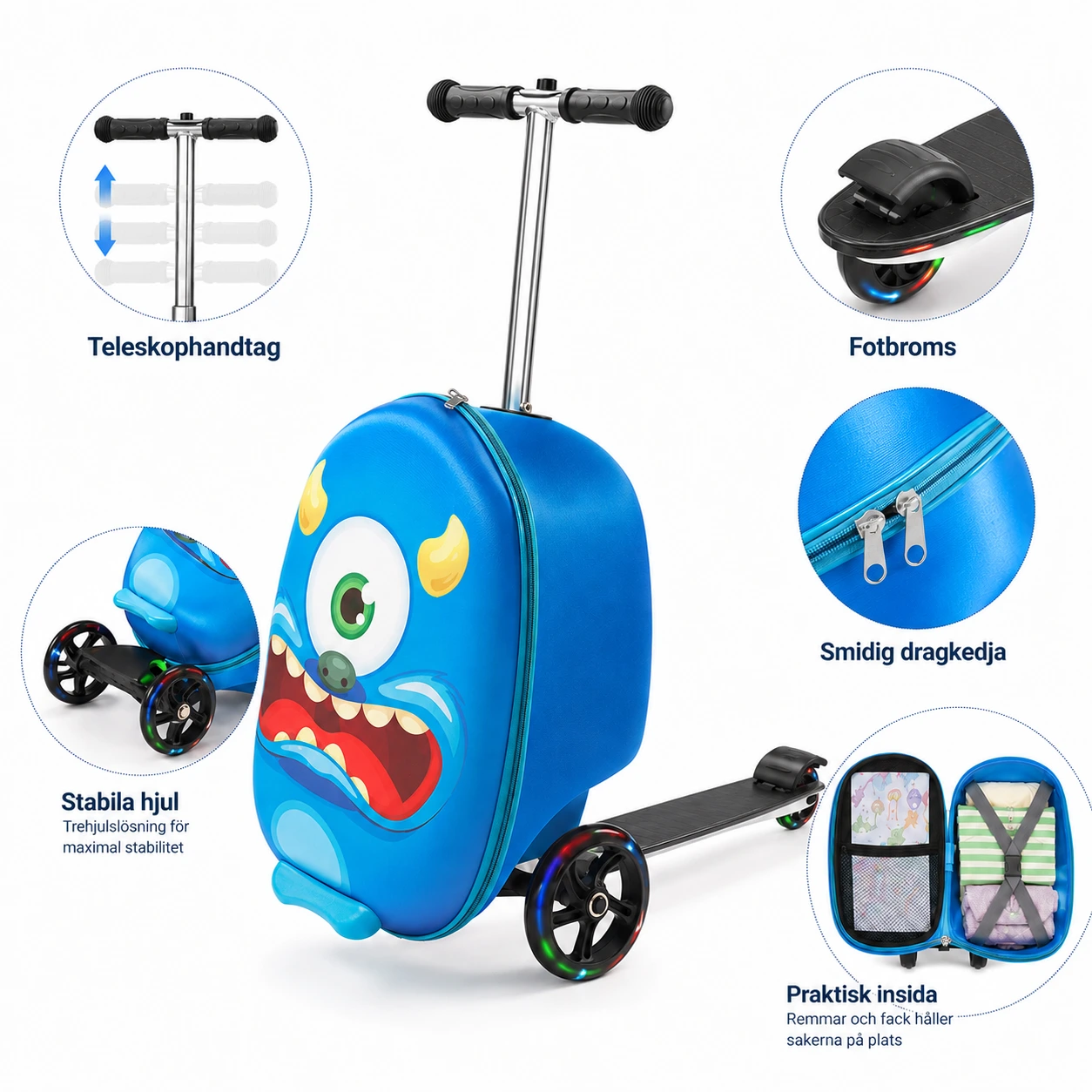 Scooterväska för barn 20 l med justerbart handtag