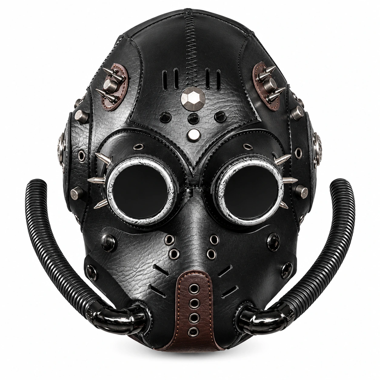 Mask steampunk med fågelnäbb, svart