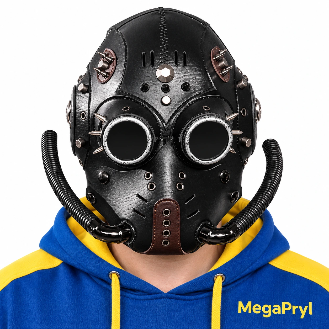 Mask steampunk med fågelnäbb, svart
