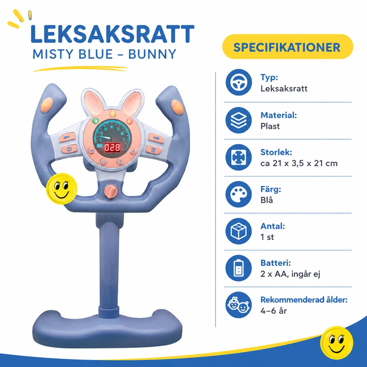 Leksaksratt med Ljud och Musik för Barn
