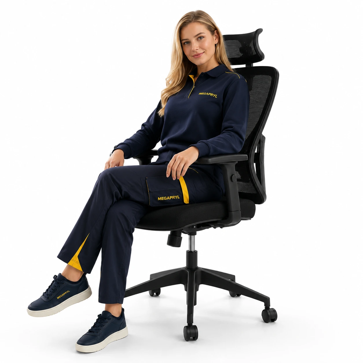 Ergonomisk Kontorsstol med Nackstöd – Svart