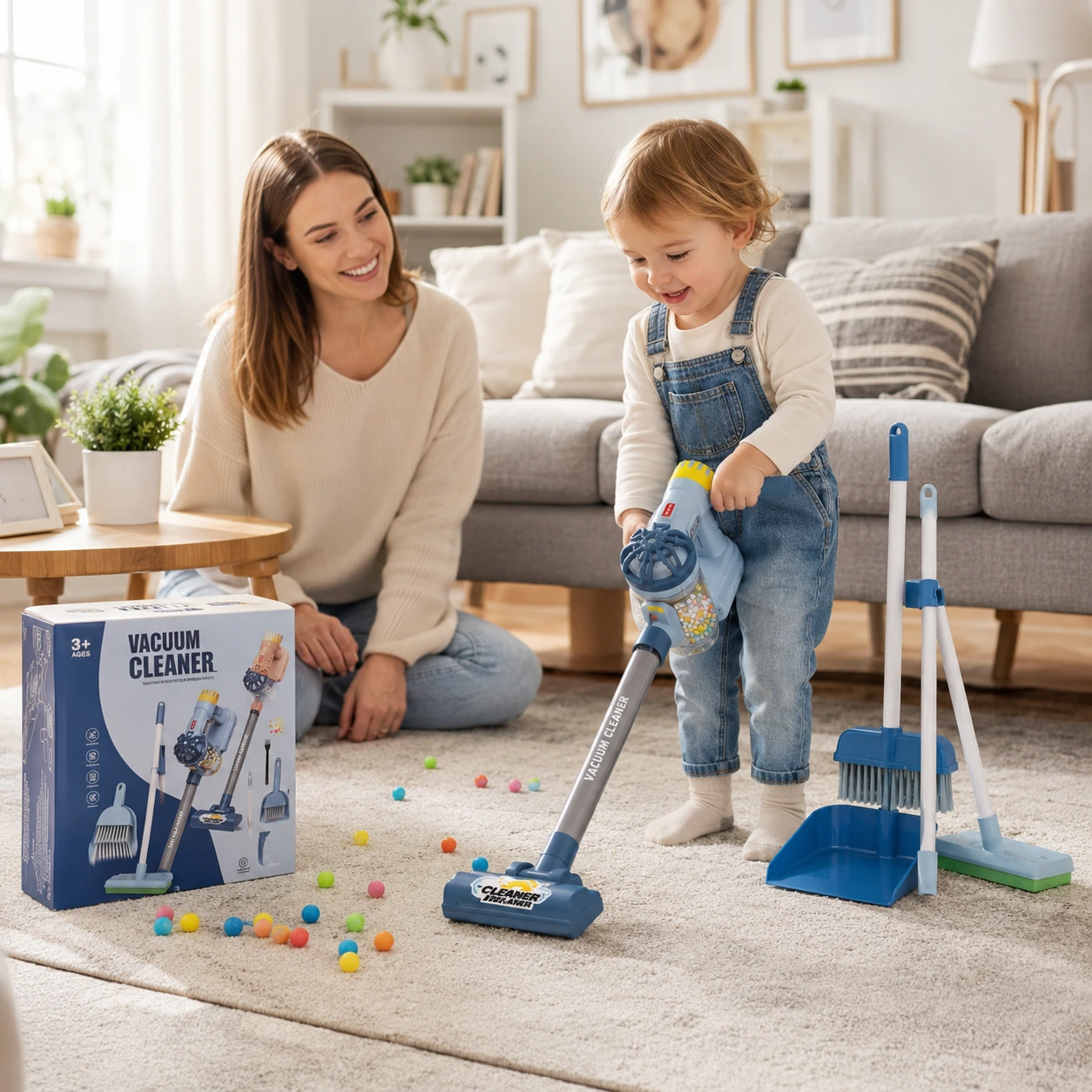 Leksaksdammsugare för Barn med Städset