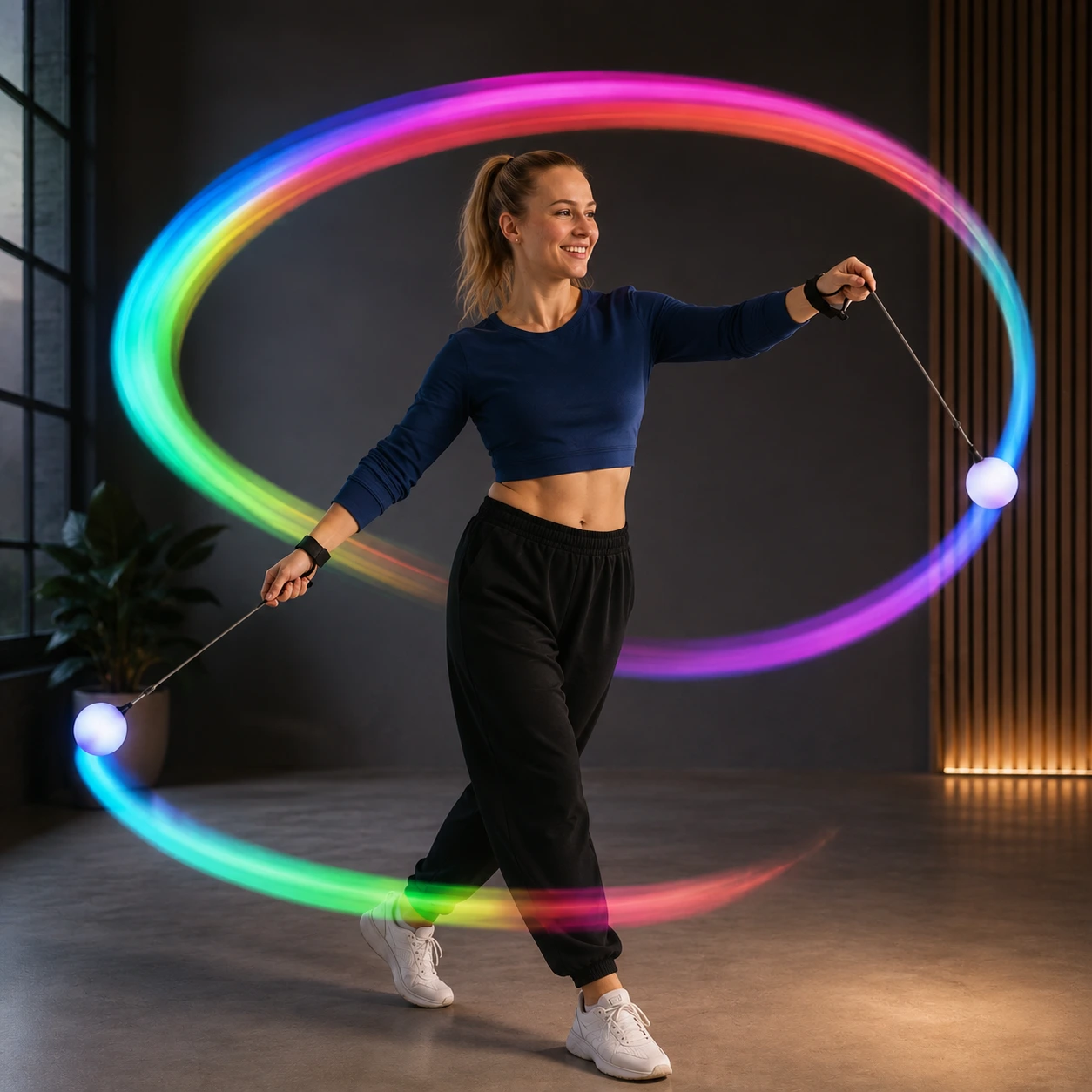 LED poi-bollar för dans och scenframträdanden, 1 par