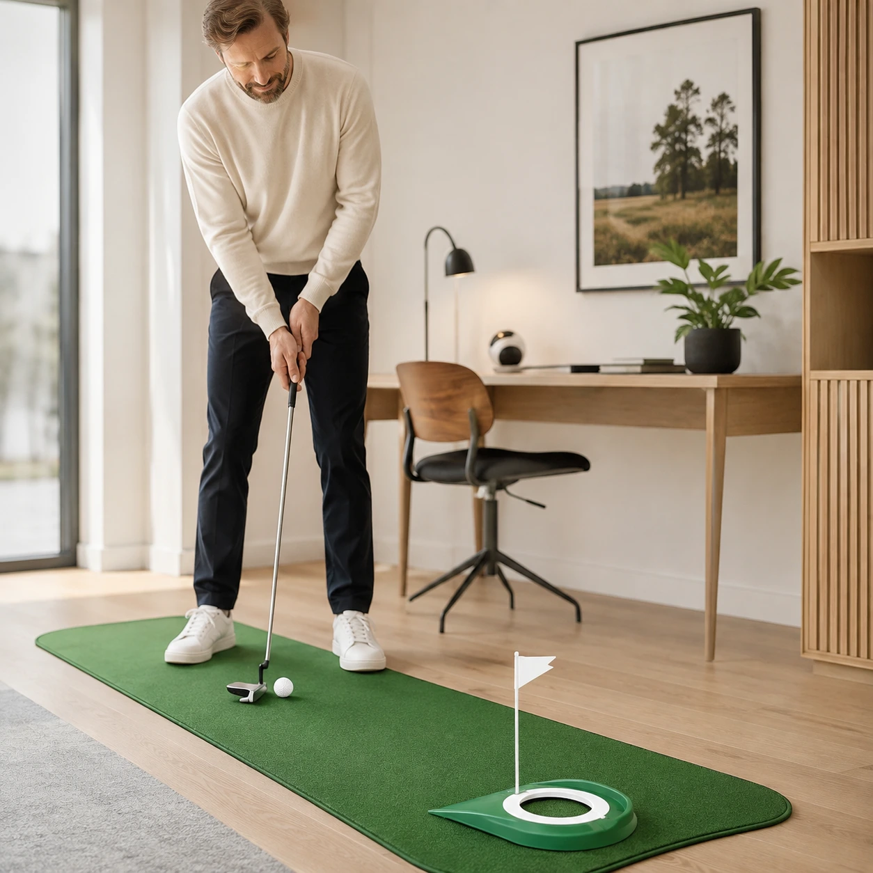 Putting cup för golfträning hemma och på kontoret